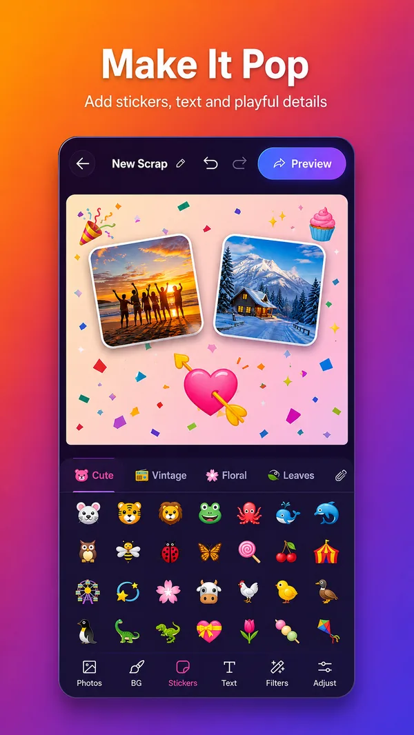 Playful layouts screen