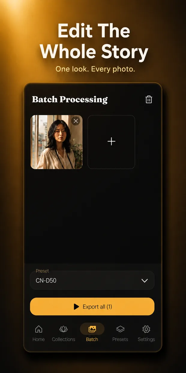 Batch processing screen