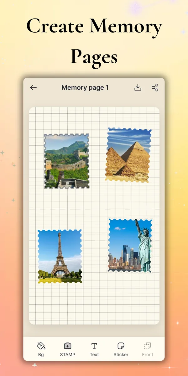 Create scrapbook memory pages