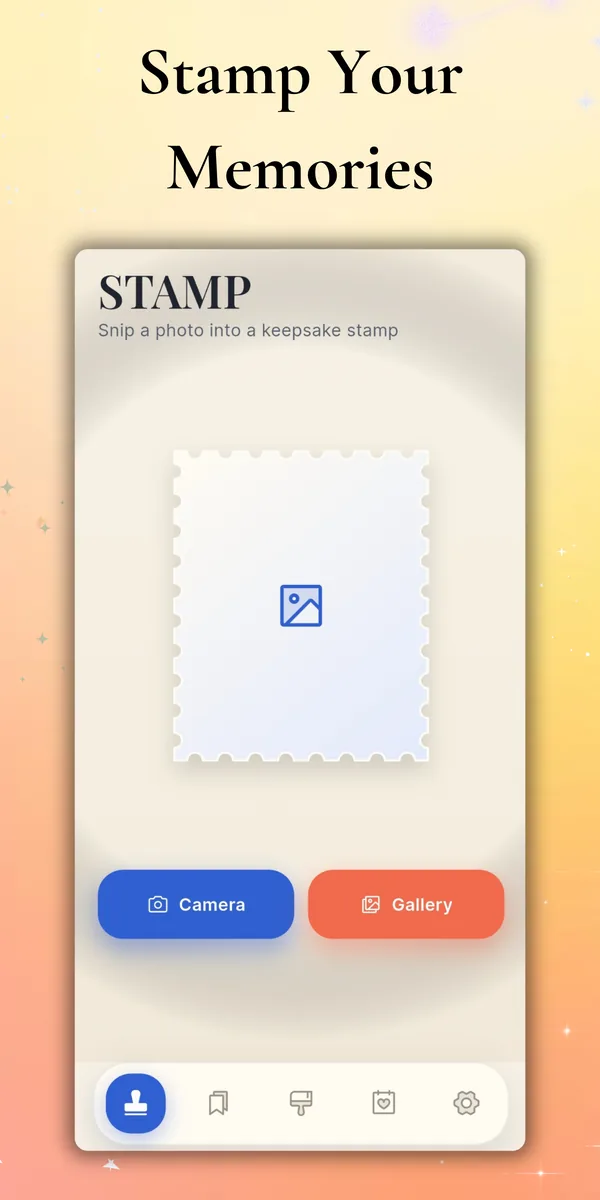 Snip a photo into a keepsake stamp screen